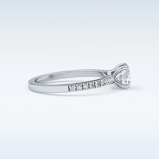 0.69 CT Pave Engagement Ring Featuring Round Moissanite