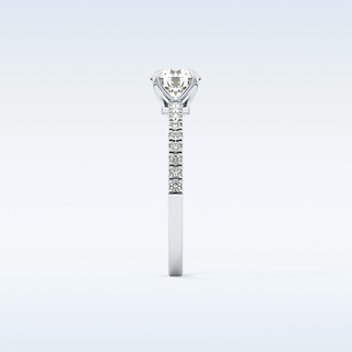 0.69 CT Pave Engagement Ring Featuring Round Moissanite
