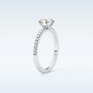 0.69 CT Pave Engagement Ring Featuring Round Moissanite
