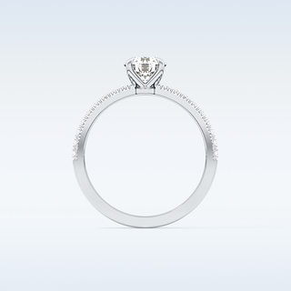 0.69 CT Pave Engagement Ring Featuring Round Moissanite