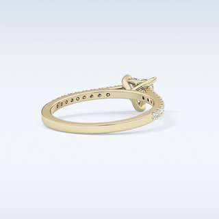 0.44 CT Pave Engagement Ring Featuring Heart Moissanite