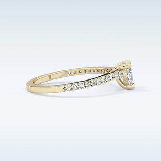 0.44 CT Pave Engagement Ring Featuring Heart Moissanite