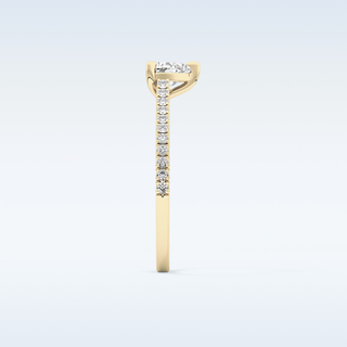 0.44 CT Pave Engagement Ring Featuring Heart Moissanite