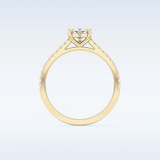 0.44 CT Pave Engagement Ring Featuring Heart Moissanite