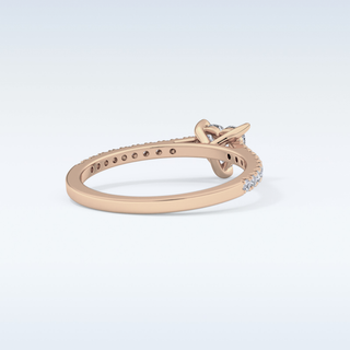 0.44 CT Pave Engagement Ring Featuring Heart Moissanite