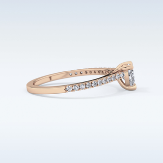 0.44 CT Pave Engagement Ring Featuring Heart Moissanite