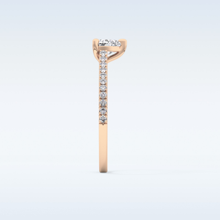 0.44 CT Pave Engagement Ring Featuring Heart Moissanite