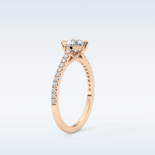 0.44 CT Pave Engagement Ring Featuring Heart Moissanite