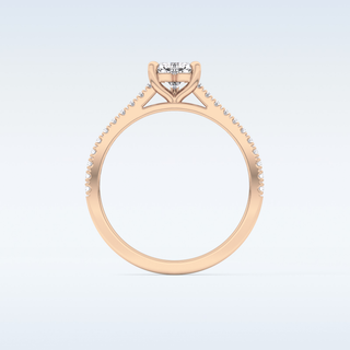 0.44 CT Pave Engagement Ring Featuring Heart Moissanite