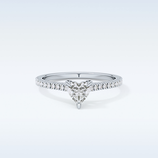 0.44 CT Pave Engagement Ring Featuring Heart Moissanite