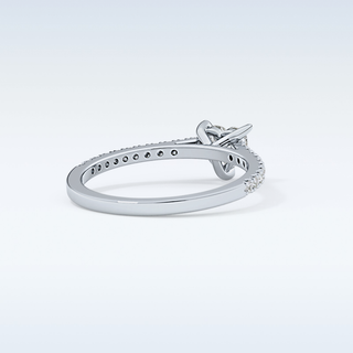 0.44 CT Pave Engagement Ring Featuring Heart Moissanite