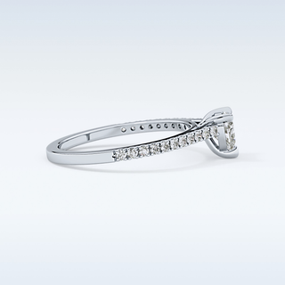 0.44 CT Pave Engagement Ring Featuring Heart Moissanite