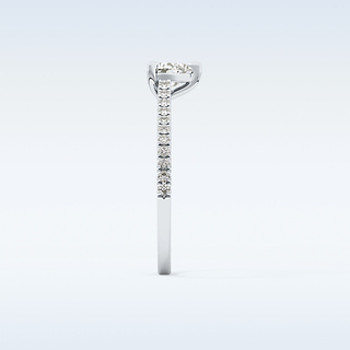 0.44 CT Pave Engagement Ring Featuring Heart Moissanite