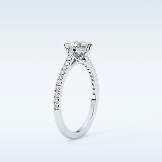 0.44 CT Pave Engagement Ring Featuring Heart Moissanite