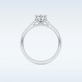 0.44 CT Pave Engagement Ring Featuring Heart Moissanite