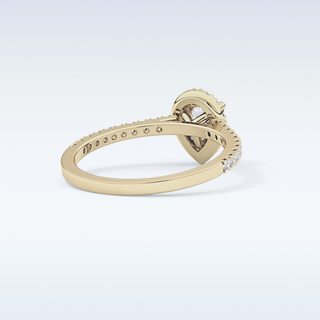 0.35 CT Pave Engagement Ring Featuring Pear Moissanite