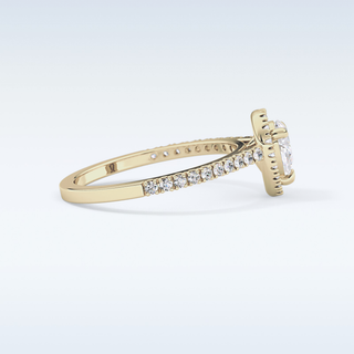 0.35 CT Pave Engagement Ring Featuring Pear Moissanite