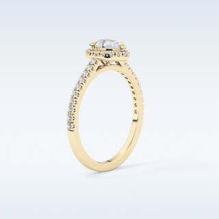 0.35 CT Pave Engagement Ring Featuring Pear Moissanite