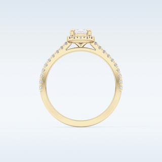 0.35 CT Pave Engagement Ring Featuring Pear Moissanite