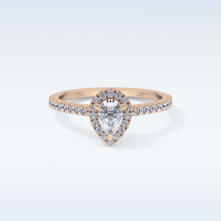 0.35 CT Pave Engagement Ring Featuring Pear Moissanite