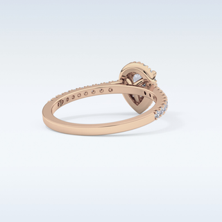 0.35 CT Pave Engagement Ring Featuring Pear Moissanite