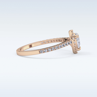 0.35 CT Pave Engagement Ring Featuring Pear Moissanite