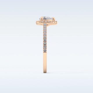 0.35 CT Pave Engagement Ring Featuring Pear Moissanite