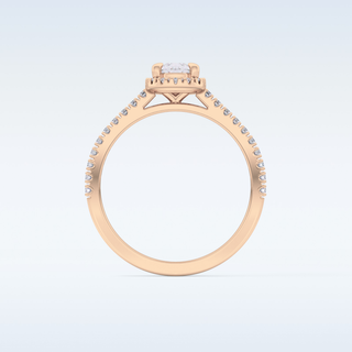 0.35 CT Pave Engagement Ring Featuring Pear Moissanite