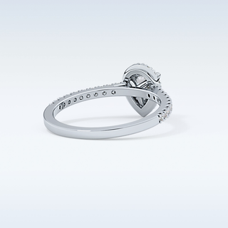 0.35 CT Pave Engagement Ring Featuring Pear Moissanite