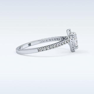 0.35 CT Pave Engagement Ring Featuring Pear Moissanite