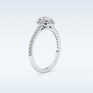 0.35 CT Pave Engagement Ring Featuring Pear Moissanite