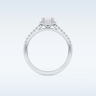 0.35 CT Pave Engagement Ring Featuring Pear Moissanite
