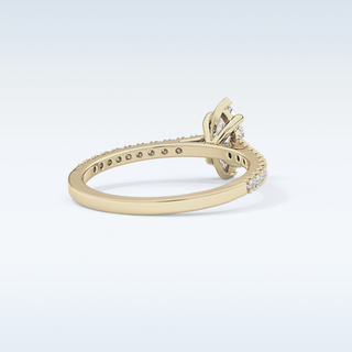 0.42 CT Pave Engagement Ring Featuring Marquise Moissanite