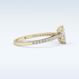 0.42 CT Pave Engagement Ring Featuring Marquise Moissanite