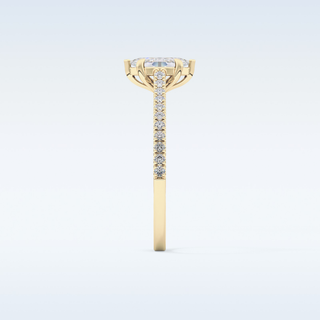 0.42 CT Pave Engagement Ring Featuring Marquise Moissanite