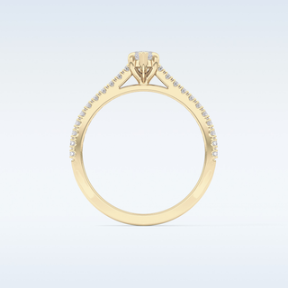 0.42 CT Pave Engagement Ring Featuring Marquise Moissanite