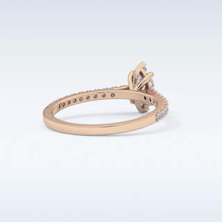 0.42 CT Pave Engagement Ring Featuring Marquise Moissanite
