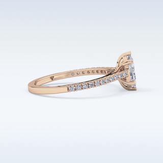 0.42 CT Pave Engagement Ring Featuring Marquise Moissanite