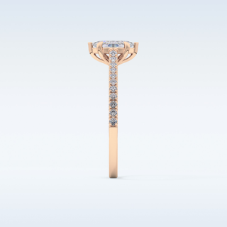 0.42 CT Pave Engagement Ring Featuring Marquise Moissanite