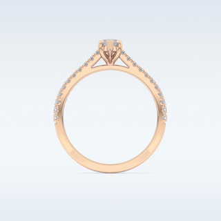 0.42 CT Pave Engagement Ring Featuring Marquise Moissanite