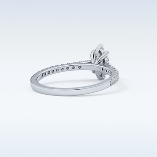 0.42 CT Pave Engagement Ring Featuring Marquise Moissanite