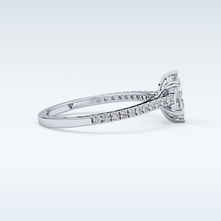 0.42 CT Pave Engagement Ring Featuring Marquise Moissanite