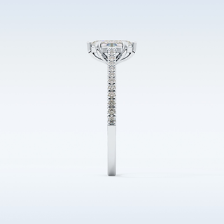 0.42 CT Pave Engagement Ring Featuring Marquise Moissanite