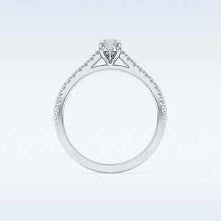 0.42 CT Pave Engagement Ring Featuring Marquise Moissanite