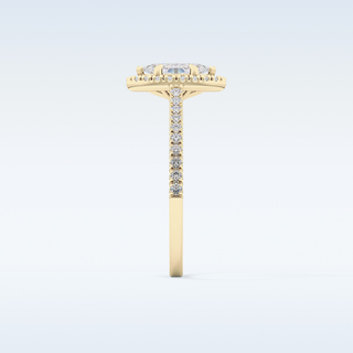 0.42 CT Halo & Pave Engagement Ring Featuring Marquise Moissanite
