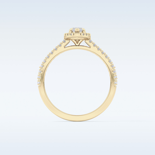 0.42 CT Halo & Pave Engagement Ring Featuring Marquise Moissanite