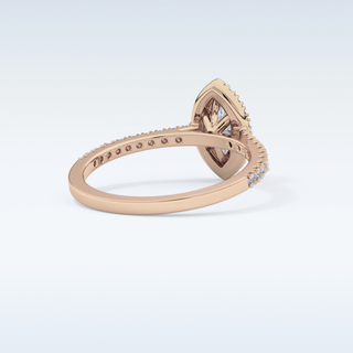0.42 CT Halo & Pave Engagement Ring Featuring Marquise Moissanite