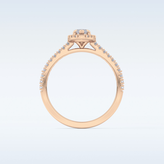 0.42 CT Halo & Pave Engagement Ring Featuring Marquise Moissanite