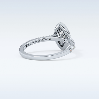 0.42 CT Halo & Pave Engagement Ring Featuring Marquise Moissanite