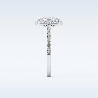 0.42 CT Halo & Pave Engagement Ring Featuring Marquise Moissanite